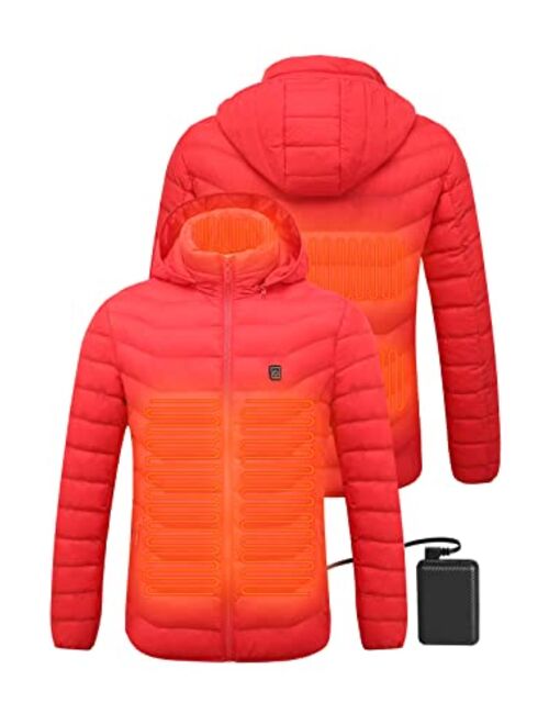 Heated Jacket, ANTARCTICA Lightweight Heating Jackets with 5V/3A Power Bank, 5 Areas Heating Winter Coat for Men and Women