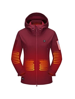 DEWBU Heated Jacket with Battery Pack Winter Outdoor Soft Shell Electric Heating Coat