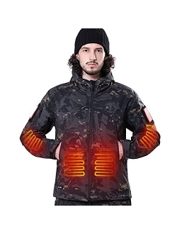 DEWBU Heated Jacket with Battery Pack Winter Outdoor Soft Shell Electric Heating Coat