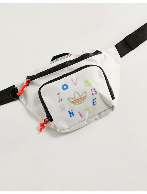 Adidas Originals Originals Pride 'love unites' fanny pack in off white