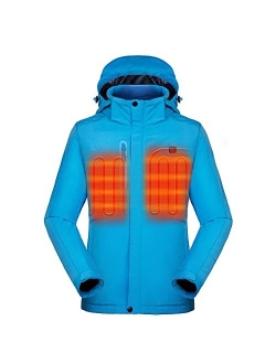 Venustas Women's Heated Jacket with Battery Pack 5V, Heated Coat with Detachable Hood Windproof