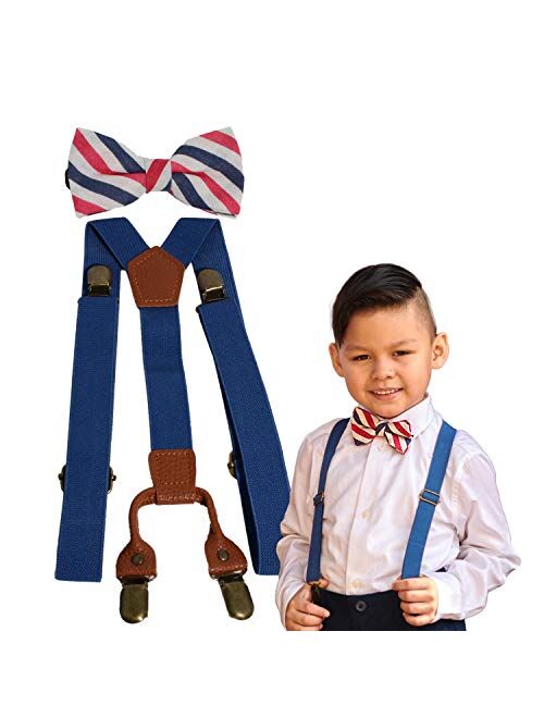 URBAN KRAFTS Suspenders and Bow Tie Set Adjustable for Boy Kid Child Son