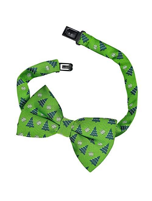 Retreez Boy's Suspender Bow Tie Set Christmas Tree & Snowflakes Pre-Tied Bow Tie