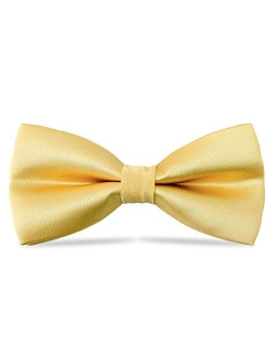 WELROG kids Boys Silk Bow Ties - Baby Pre Tied Solid Color Adjustable Bowtie length 10 x 5 cm