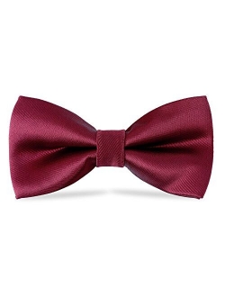 WELROG kids Boys Silk Bow Ties - Baby Pre Tied Solid Color Adjustable Bowtie length 10 x 5 cm