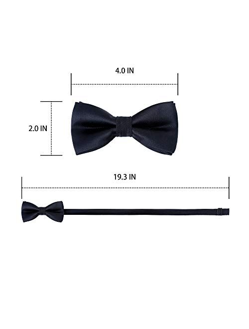 WELROG kids Boys Silk Bow Ties - Baby Pre Tied Solid Color Adjustable Bowtie length 10 x 5 cm