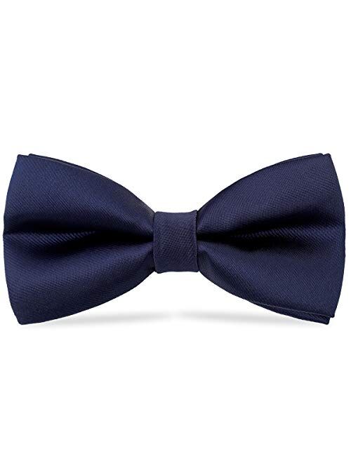 WELROG kids Boys Silk Bow Ties - Baby Pre Tied Solid Color Adjustable Bowtie length 10 x 5 cm