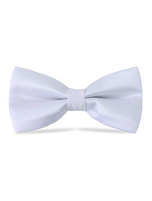 WELROG kids Boys Silk Bow Ties - Baby Pre Tied Solid Color Adjustable Bowtie length 10 x 5 cm