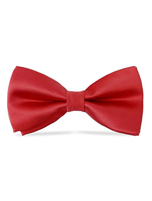 WELROG kids Boys Silk Bow Ties - Baby Pre Tied Solid Color Adjustable Bowtie length 10 x 5 cm