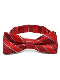 TieMart Boys' Pre-Tied Adjustable Band Collar Bow Tie