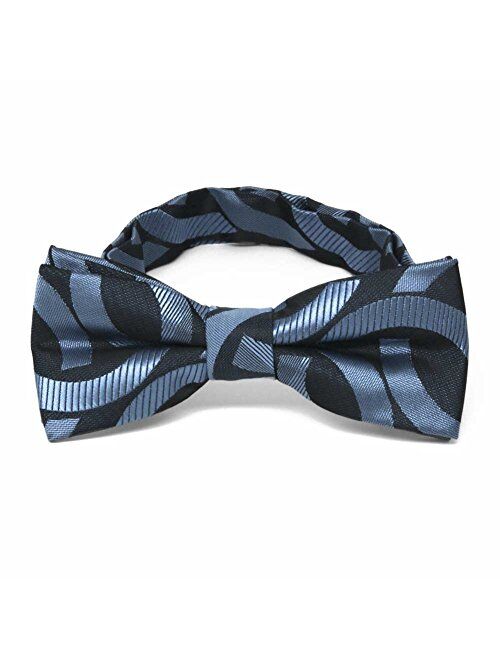 TieMart Boys' Pre-Tied Adjustable Band Collar Bow Tie