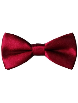 Boys Child Kids Bow ties - Adjustable Pre Tied Solid Color Wedding Party Bowties