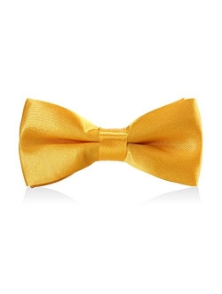 Boys Child Kids Bow ties - Adjustable Pre Tied Solid Color Wedding Party Bowties