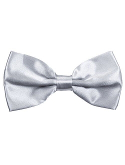 Boys Child Kids Bow ties - Adjustable Pre Tied Solid Color Wedding Party Bowties