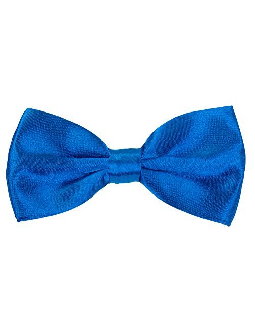 Boys Child Kids Bow ties - Adjustable Pre Tied Solid Color Wedding Party Bowties