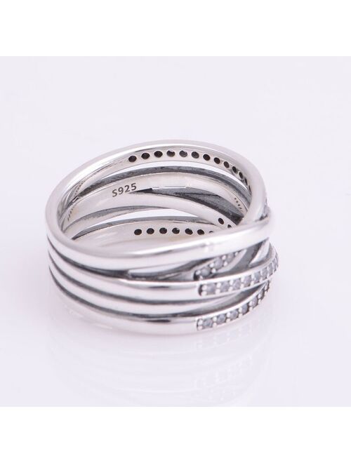 Ring Young Girl Rings for Women 925 Sterling Silver Jewelry Fine Female Rings Pave Stone Heart Shape Girl Ring Jewelry