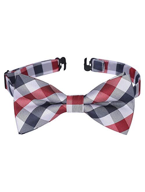 HISDERN Bow Ties for Boys Pre Tied Toddler Bow Tie Patterned Clip On Kids Bowties Wedding Party Adjustable Children Bowtie