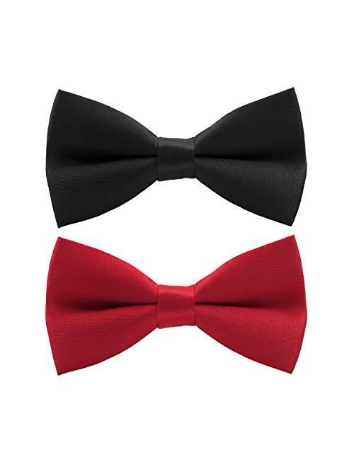 Buy wirarpa Men's Classic Pre-tied Bow Ties Clip On Formal Solid Tuxedo ...