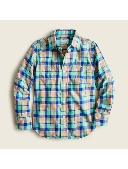 Boys' lightweight flannel shirt in plaid