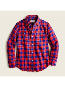 Boys' lightweight flannel shirt in plaid