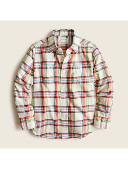 Boys' lightweight flannel shirt in plaid