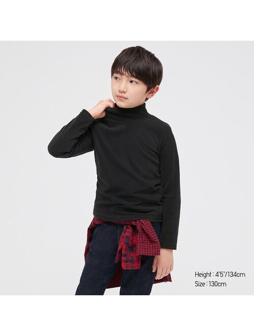 Uniqlo KIDS FLEECE HIGH-NECK LONG-SLEEVE T-SHIRT