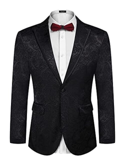 Men's Floral Suit Jacket Embroidered Wedding Blazer Party Dinner Tuxedo