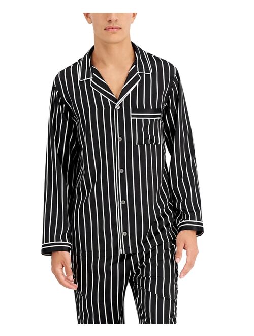 Buy INC International Concepts Men's Stripe Satin Pajama Shirt, Created ...