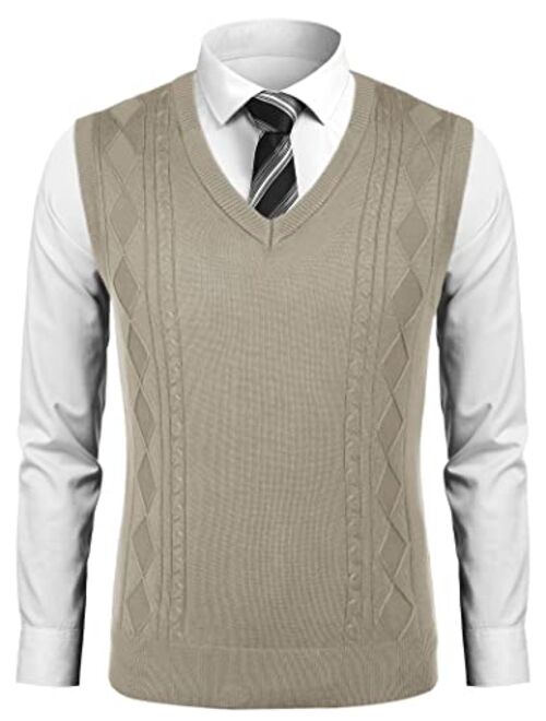 Buy COOFANDY Men's Sweater Vests Knit Vest Tennis Sweaters Sweater Vest V  Neck online