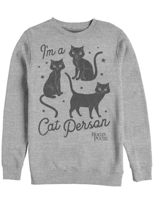 Fifth Sun Hocus Pocus Cat Person Men's Long Sleeve Fleece Crew Neck Sweater