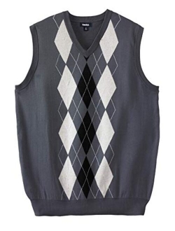 KingSize Men's Big & Tall V-Neck Argyle Sweater Vest