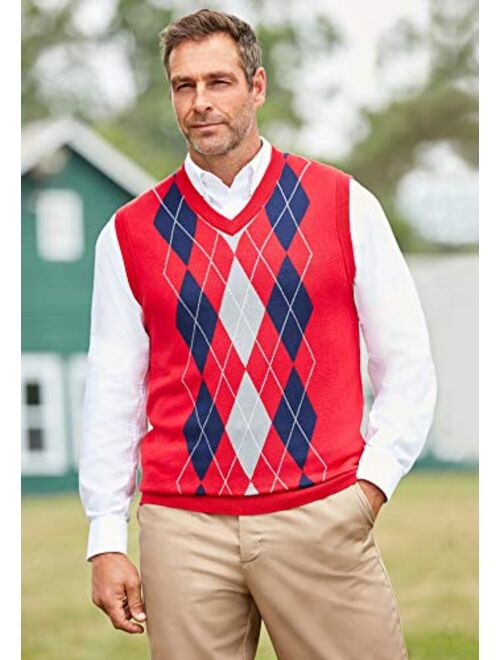 KingSize Men's Big & Tall V-Neck Argyle Sweater Vest