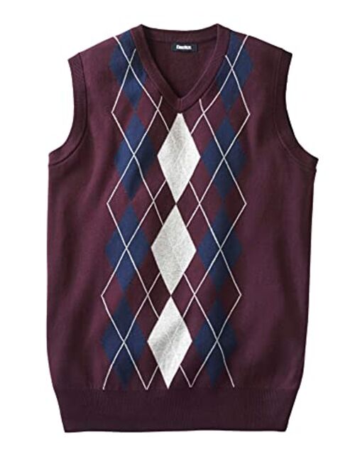 KingSize Men's Big & Tall V-Neck Argyle Sweater Vest