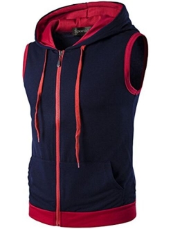 Sportides Men's Casual Gilet Waistcoat Hoodie Sleeveless Sweatshirt Vest JZA001