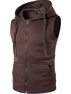 Sportides Men's Casual Gilet Waistcoat Hoodie Sleeveless Sweatshirt Vest JZA001