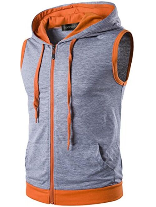 Sportides Men's Casual Gilet Waistcoat Hoodie Sleeveless Sweatshirt Vest JZA001