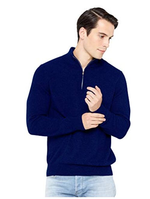 State Cashmere Half Zip Mock Neck Pullover 100% Pure Cashmere Polo Neck Sweater