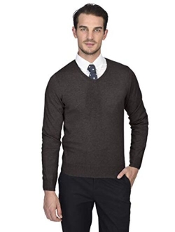 State Cashmere Men's Essential V-Neck Sweater 100% Pure Cashmere Classic Long Sleeve Pullover