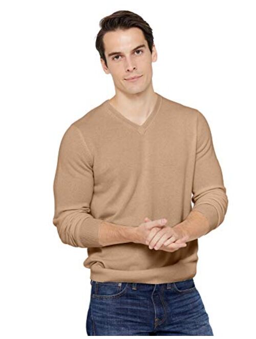 State Cashmere Men's Essential V-Neck Sweater 100% Pure Cashmere Classic Long Sleeve Pullover