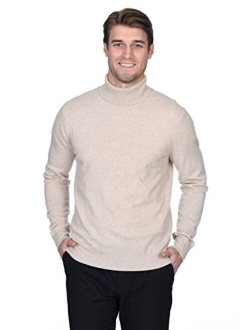 State Fusio Men's Turtleneck Sweater Cashmere Merino Wool Long Sleeve Roll Neck Pullover