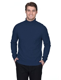 State Fusio Men's Turtleneck Sweater Cashmere Merino Wool Long Sleeve Roll Neck Pullover