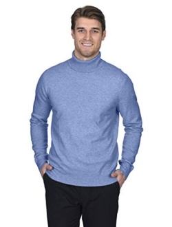 State Fusio Men's Turtleneck Sweater Cashmere Merino Wool Long Sleeve Roll Neck Pullover