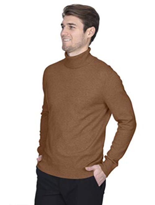 State Fusio Men's Turtleneck Sweater Cashmere Merino Wool Long Sleeve Roll Neck Pullover