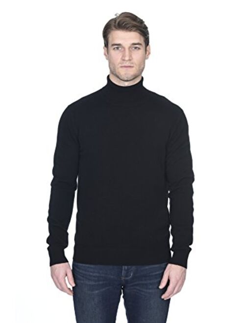 State Fusio Men's Turtleneck Sweater Cashmere Merino Wool Long Sleeve Roll Neck Pullover