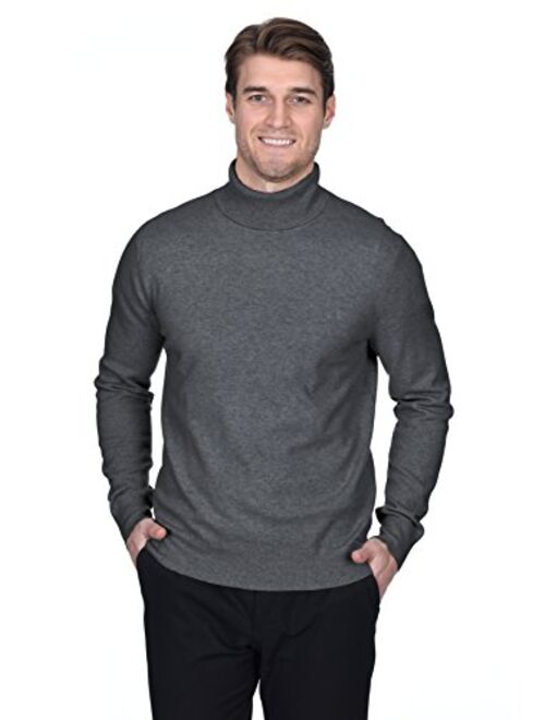 State Fusio Men's Turtleneck Sweater Cashmere Merino Wool Long Sleeve Roll Neck Pullover