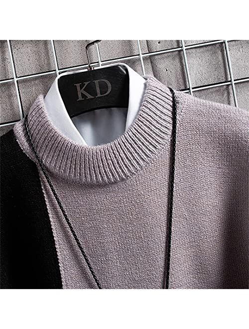 Winter Cashmere Warm Sweater Men Turtleneck Mens Pullover Patchwork Slim Fit Sweaters Tops