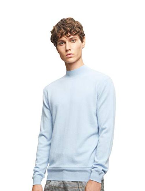 BEYOND FASHION Men's 100% Pure Cashmere Sweater Turtle Neck Long Sleeve Pullover