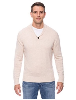 Noble Mount Tocco Reale Gift Packaged Men's Cashmere Blend Shawl Collar Pullover Sweater