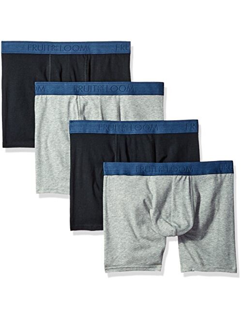 Fruit of the Loom Men's Cotton Stretch Boxer Brief (Packs of 2 and 4)