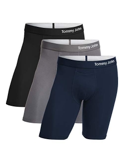 Tommy John Men's Underwear, Boxer Briefs, Cool Cotton Fabric with 8" Inseam